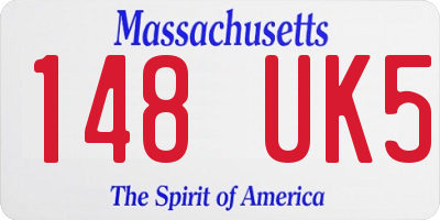 MA license plate 148UK5
