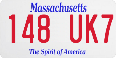 MA license plate 148UK7