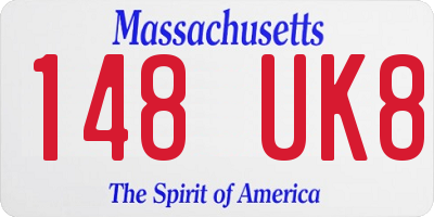 MA license plate 148UK8