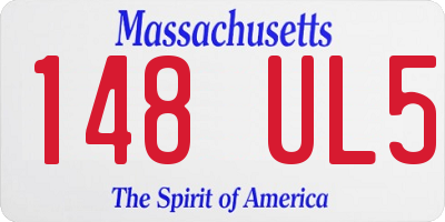 MA license plate 148UL5