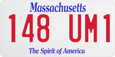MA license plate 148UM1