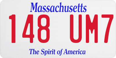 MA license plate 148UM7