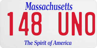 MA license plate 148UN0