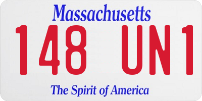 MA license plate 148UN1