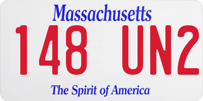 MA license plate 148UN2
