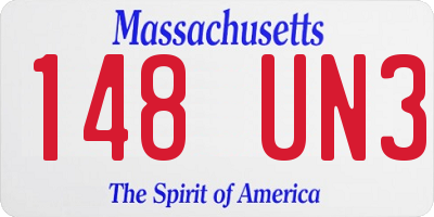 MA license plate 148UN3