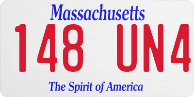 MA license plate 148UN4