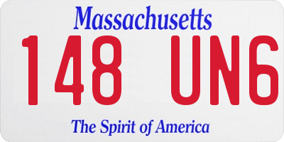 MA license plate 148UN6