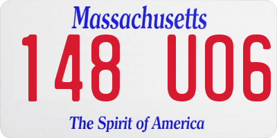 MA license plate 148UO6