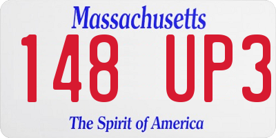 MA license plate 148UP3