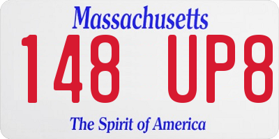 MA license plate 148UP8