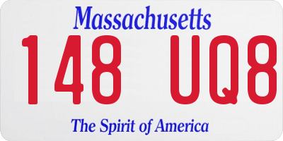 MA license plate 148UQ8