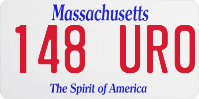 MA license plate 148UR0