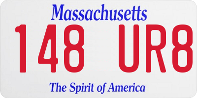 MA license plate 148UR8