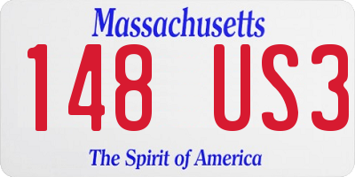 MA license plate 148US3