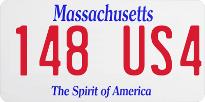 MA license plate 148US4