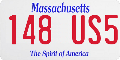 MA license plate 148US5