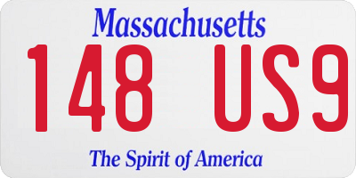 MA license plate 148US9