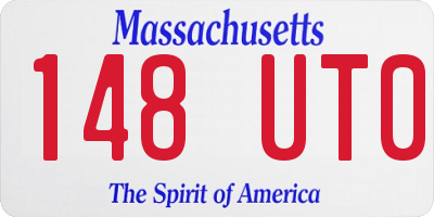 MA license plate 148UT0