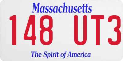 MA license plate 148UT3