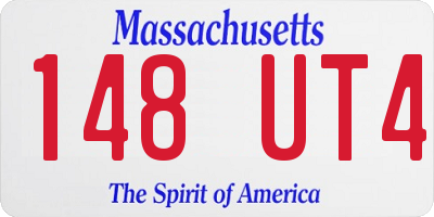 MA license plate 148UT4