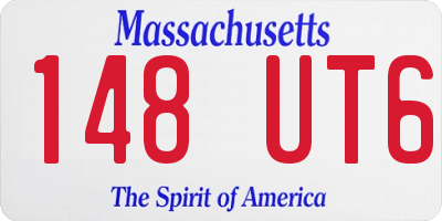 MA license plate 148UT6