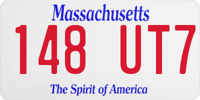 MA license plate 148UT7