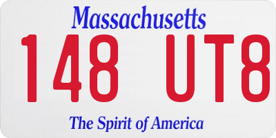 MA license plate 148UT8