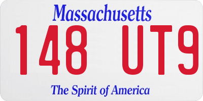 MA license plate 148UT9