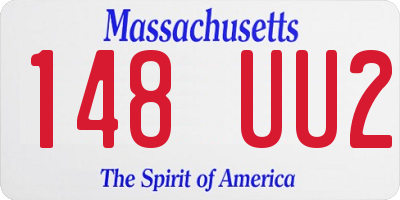 MA license plate 148UU2