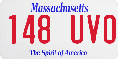 MA license plate 148UV0