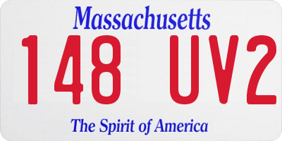 MA license plate 148UV2