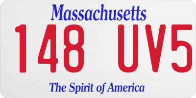 MA license plate 148UV5
