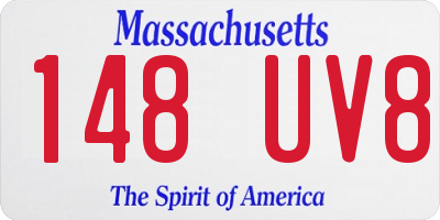 MA license plate 148UV8