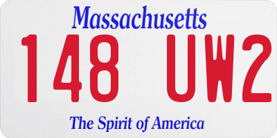 MA license plate 148UW2