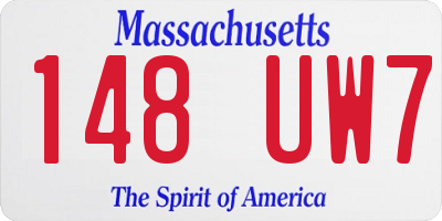 MA license plate 148UW7