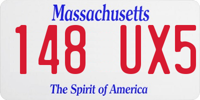 MA license plate 148UX5
