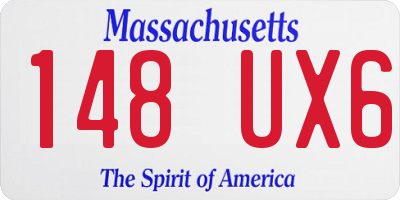 MA license plate 148UX6