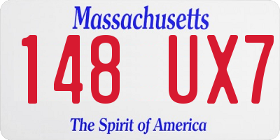 MA license plate 148UX7