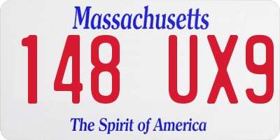 MA license plate 148UX9