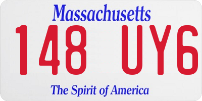 MA license plate 148UY6