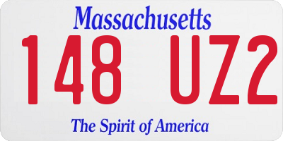 MA license plate 148UZ2