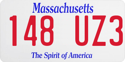 MA license plate 148UZ3