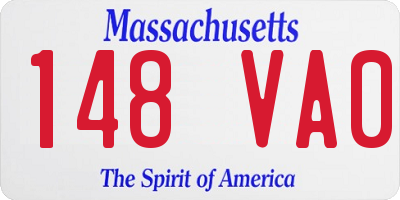 MA license plate 148VA0