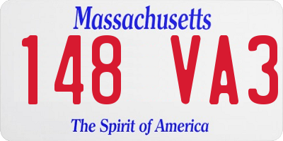 MA license plate 148VA3
