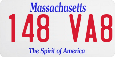 MA license plate 148VA8