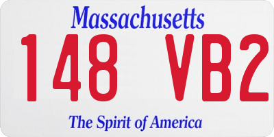 MA license plate 148VB2