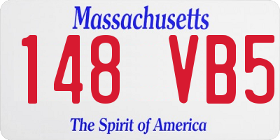 MA license plate 148VB5