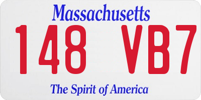 MA license plate 148VB7