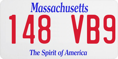 MA license plate 148VB9